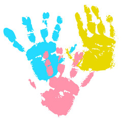 Colorful Handprints Illustration Vibrant Colors Vector