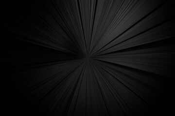 Obraz premium Abstract black background with dynamic divergent lines, radiating from a central point, for an overlay or screen filter, with an energetic and vibrant movement