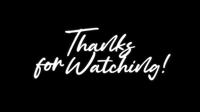 Animated, thanks for watching YouTube End screen outro video black and white