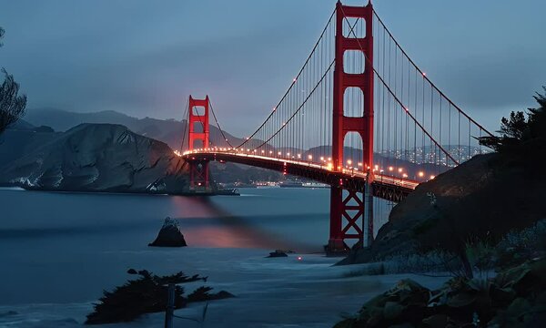 Golden gate bridge with beautiful view.