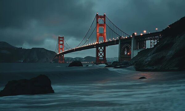 Golden gate bridge with beautiful view.