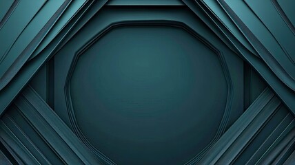 Obraz premium Abstract Teal Geometric Background: A captivating, minimalist design featuring a mesmerizing arrangement of teal geometric shapes, creating a sense of depth and intrigue.