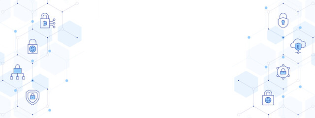 Lock Banner Vector Illustration with Two-sided Icon Style. Line Duotone icon. Containing lock, security, access, padlock