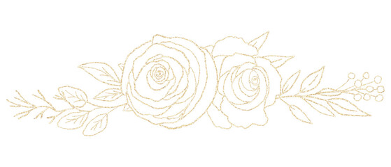 Gold Glitter Rose Flower Arrangement