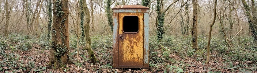 Forgotten Shed Surrounded by Overgrown Forest