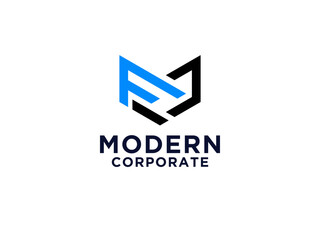 Abstract Initial Letter F Logo. Shape with Negative Space F Letter inside. Usable for Business and Technology Logos.