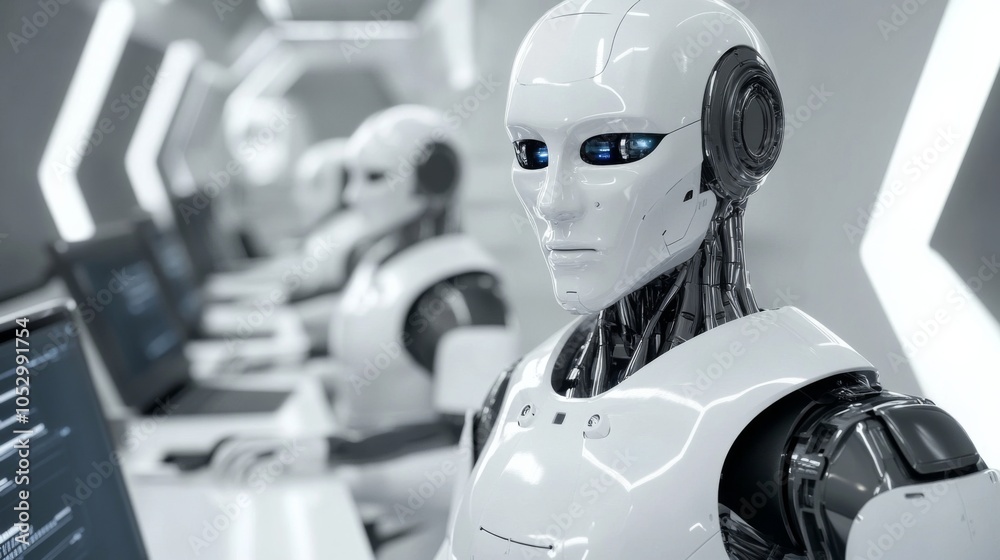 Poster advanced robotics lab with futuristic design