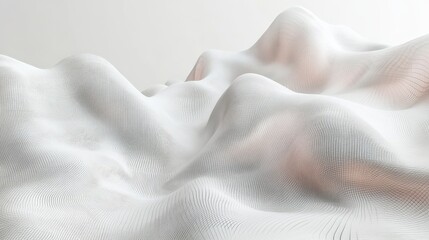 Serene Landscape of Flowing White Fabric