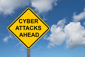 Cyber Attacks Ahead Warning Sign