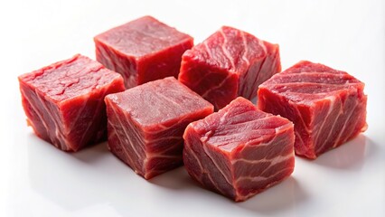 Obraz premium Sharp edges and soft shadows define the beef cube's stark beauty.