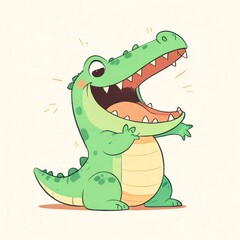 Naklejka premium Happy Alligator Illustration