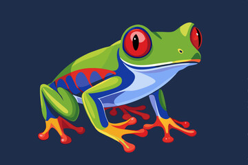 Cute red eyed tree frog Agalychnis callidryas