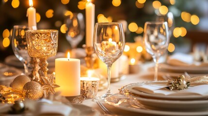 Elegant New Year&rsquo;s Eve Dinner Table Setting