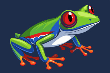 Cute red eyed tree frog Agalychnis callidryas
