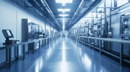 Fototapeta premium Modern Industrial Manufacturing Facility Interior