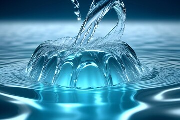 Realistic flowing water effects in a 3D background, suitable for innovative projects