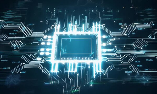 Witness revelation illuminated Christmas tree designed integrated circuit symbolizing artificial intelligence technological progress showcased beautiful 4K background black end tech season seasonal