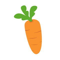 Illustration of a Fresh Carrot with Green Leaves