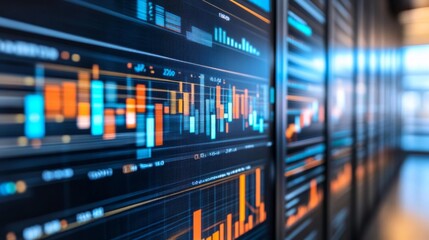 Modern Data Analytics Display with Graphs and Charts