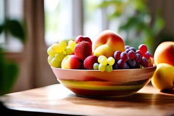 a shallow depth of field image of a fruit bowl with only the cloa shallow depth of field image of a...