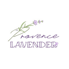 Lavender flower logo design. Elegant floral sumbol