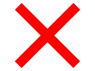 Fototapeta premium バツ印（赤いバッテンマーク）