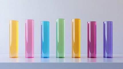 Fototapeta premium Colorful Minimalist Bar Graph on Light Background