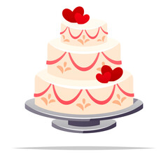 Wedding cake vector isolated illustration