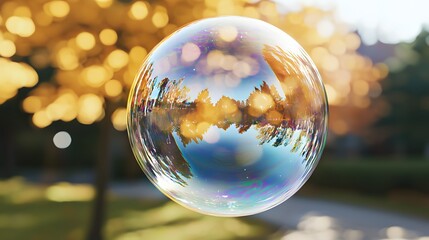 Hyperrealistic 3D Rendering of a Translucent Bubble