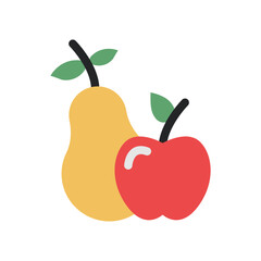 pear and apple flat style