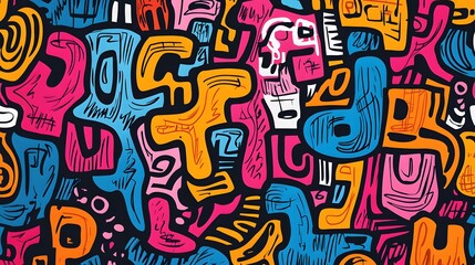 Abstract Colorful Hand-Drawn Rough Sketch Pattern