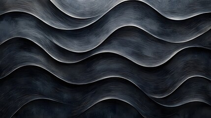 Fototapeta premium Hand Drawn Organic Wavy Lines in Charcoal Texture