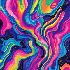 Colorful abstract swirl of vibrant hues creating a dynamic and energetic visual experience filled with motion and creativity.