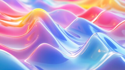 3D rainbow stripes with smooth, vibrant texture