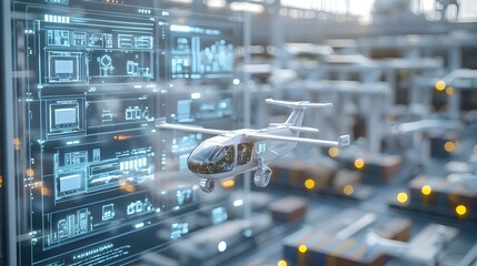 Futuristic Digital Supply Chain Management with Holographic Elements at Cargo Port for Efficient Logistics Innovation