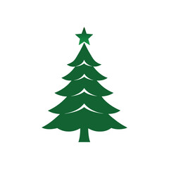 Fototapeta premium Isolated Christmas Tree Vector on White Festive Evergreen Illustration for Holiday Decor, Nature, and Winter Celebration