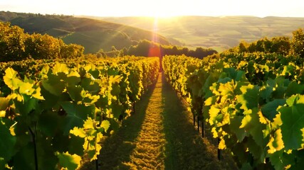 growing Rows vines grape wine vinery winery row landscape harvest green vine-growing nature agriculture grow plant countryside background travel france europa view hill industry tour tourism region v