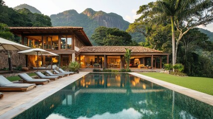 A Brazilian residence rich in cultural art, showcasing a blend of traditional
