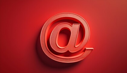 A stylized red "@" symbol against a red background, representing digital communication and email.