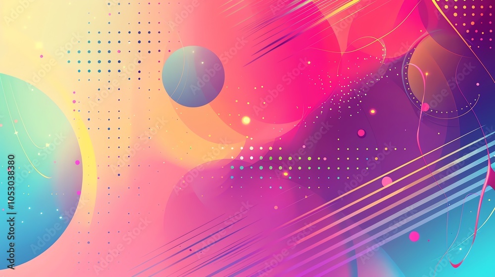 Canvas Prints abstract geometric pattern with pastel colors.