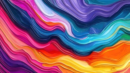 Fototapeta premium Layered rainbow in 3D with vibrant, bold colors