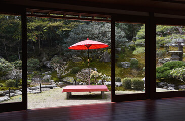 旧竹林院　母屋書院から庭園を望む　滋賀県大津市坂本