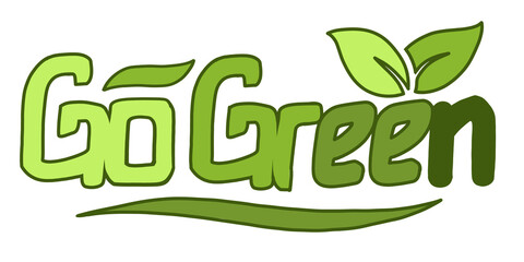  Go Green horizontal color greend Illustration On Transparent Background
