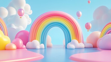 Smooth rainbow 3D effect with soft transitions