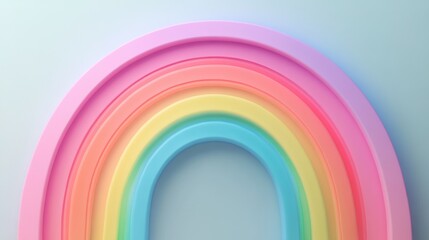 Obraz premium Soft gradient rainbow in 3D with gentle blending