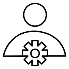 Simple outline icon of a user profile, featuring a head and shoulders in black line art on a white background. Ideal for representing accounts, profiles, or anonymous users.
