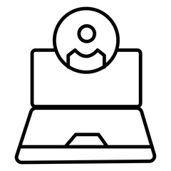 Simple outline icon of a user profile, featuring a head and shoulders in black line art on a white background. Ideal for representing accounts, profiles, or anonymous users.