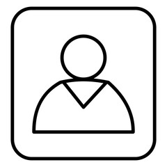 Simple outline icon of a user profile, featuring a head and shoulders in black line art on a white background. Ideal for representing accounts, profiles, or anonymous users.