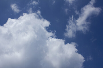 
Blue sky with puffy clouds