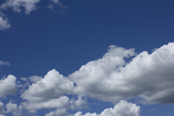 
It's a blue sky with puffy clouds